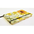 Daisy Flowers Ruled Notebook Diary Journal Hard Cover Medium bungee closure